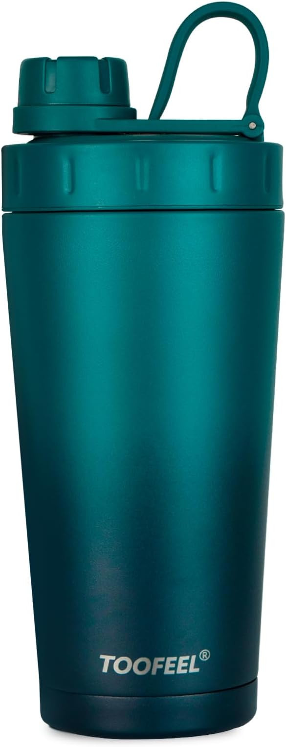 TOOFEEL Protein Shaker Bottle 20 oz - Double Walled Insulated Vacuum Shaker Cups for Protein Shak... | Amazon (US)