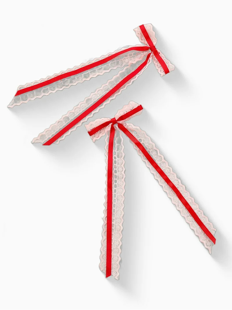 Way to Celebrate Valentine's Day Red Hair Bows, 2 Piece | Walmart (US)