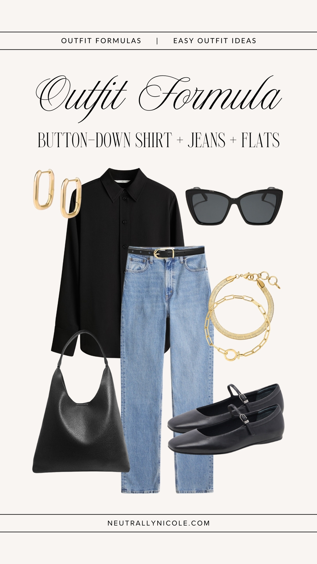 Outfit formulas for easy everyday outfits ft capsule wardrobe staples | work outfits, business casual workwear, office outfit, spring outfit, brunch outfit, ballet flats outfit, straight-leg jeans outfit, neutral outfit, neutral style, amazon fashion, abercrombie jeans // Neutrally Nicole, @neutrallynicole, neutrallynicole.com 

 #LTKootd #LTKSaleAlert #LTKWorkwear
