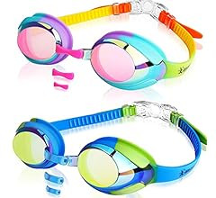Keary Kids Swim Goggles for Toddler Kids Youth(3-12),Anti-Fog Waterproof Anti-UV Clear Vision Wat... | Amazon (US)