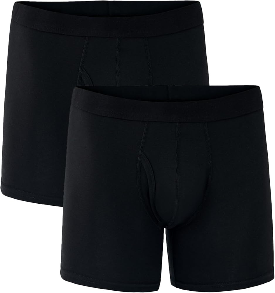 Pact Men's Organic Cotton Underwear Boxer Briefs, Breathable Underpants with Vertical Fly, 2 Pack | Amazon (US)