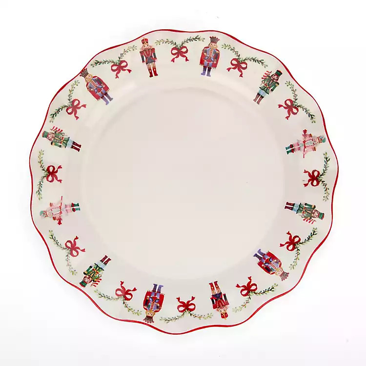 New! Holly Nutcracker Wavy Dinner Plate | Kirklands