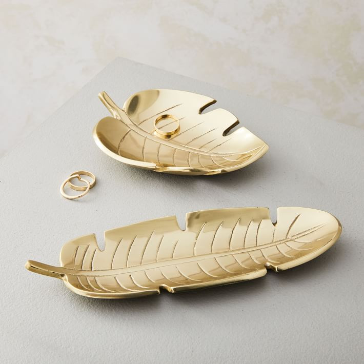 Metal Palm Leaves Dish | West Elm (US)
