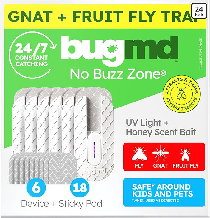 BugMD No Buzz Zone - Flying Insect Trap Catcher Indoor Fly Safer Home Fruit Traps for Gnat Moth M... | Amazon (US)