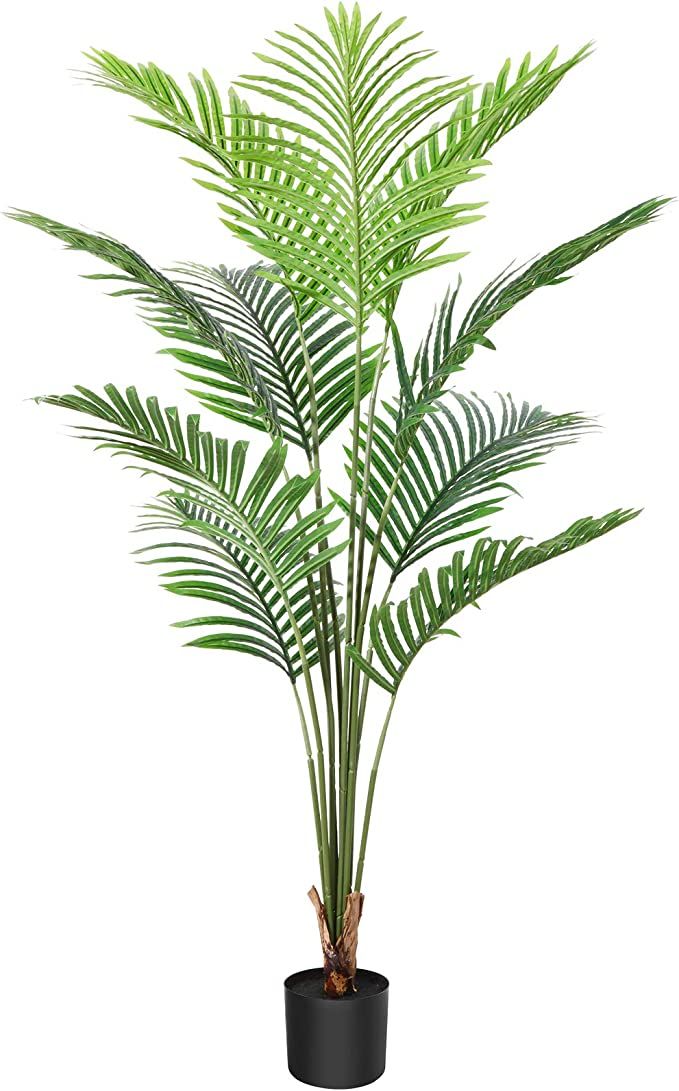 CROSOFMI Artificial Areca Palm Tree 5 Feet Fake Tropical Palm Plant,Perfect Faux Dypsis Lutescens... | Amazon (US)