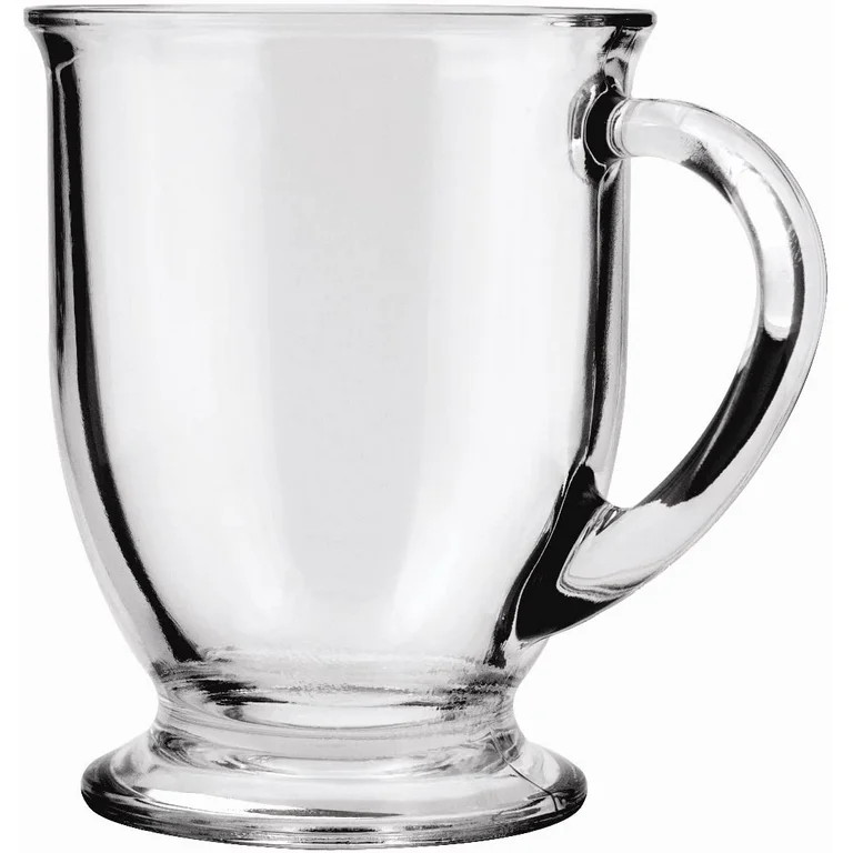 Anchor Hocking 16-oz Café Glass Coffee Mugs, Clear, Set of 6 | Walmart (US)
