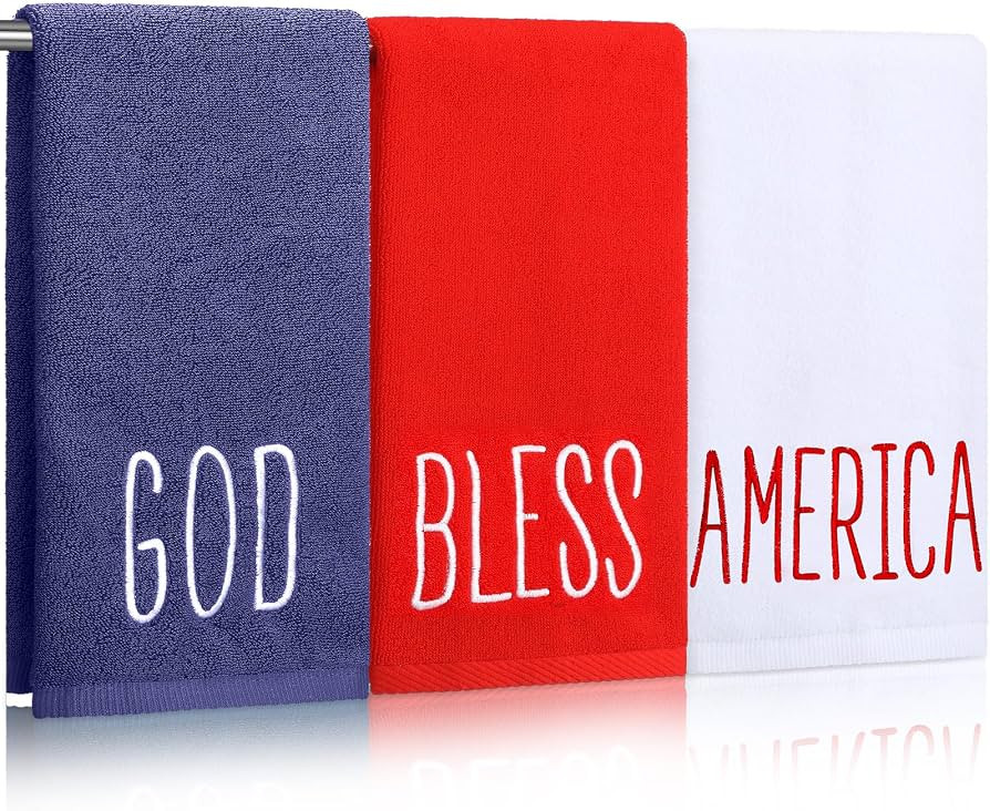 FuWeave 3 Pcs Patriotic Hand Towels 13.7 x 29.5 Inch 4th of July 250th Anniversary Embroidered Co... | Amazon (US)