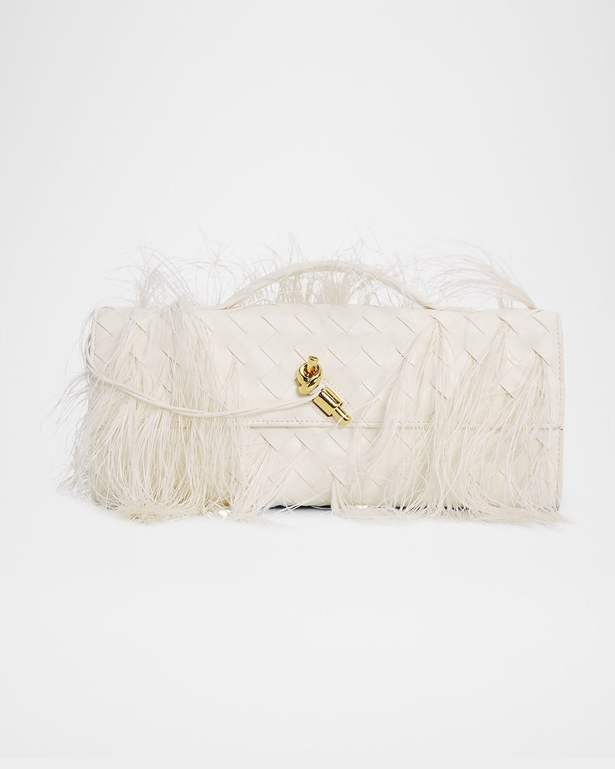 Andiamo Feather Leather Clutch Bag | Neiman Marcus