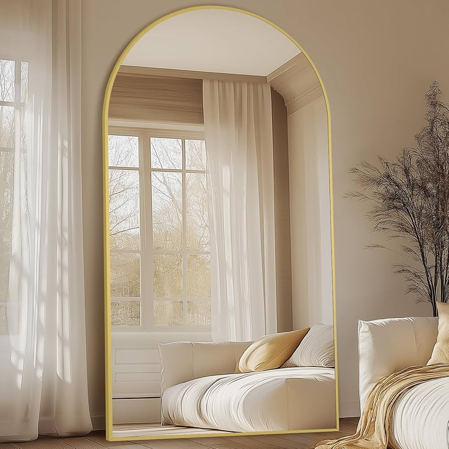 MELOMOIR 82"x44" Oversized Floor Mirror Freestanding, Arched Full Length Mirror for Bedroom Livin... | Amazon (US)