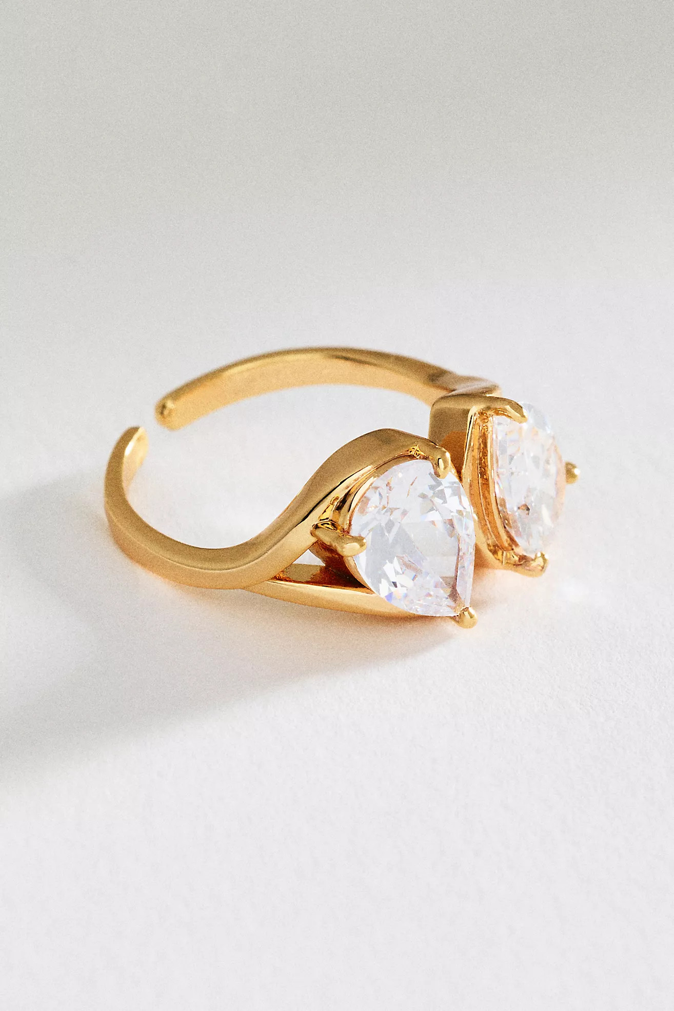 Double Pear-Cut Crystal Ring | Anthropologie (US)