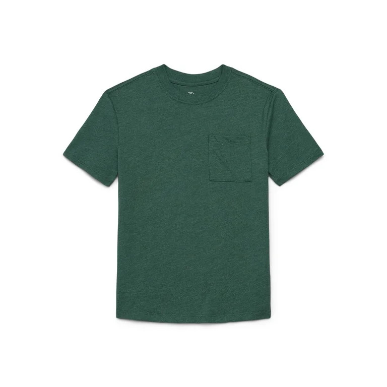 Wonder Nation Boys Pocket Tee with Short Sleeves, Sizes 4-18 & Husky | Walmart (US)