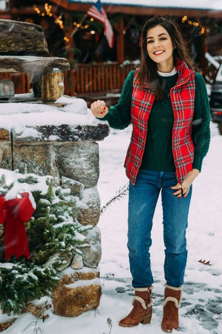 The first snow before Christmas is always the most special! Sharing a holiday look that is perfect for a cozy winter outing or running holiday errands. Love embracing plaid and green this season! 

#LTKSeasonal #LTKHoliday
