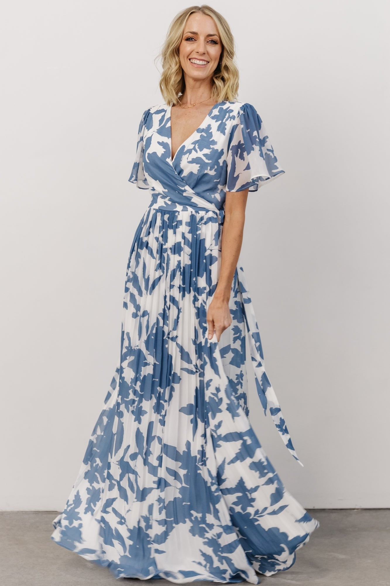 Ranier Pleated Wrap Maxi Dress | Baltic Born