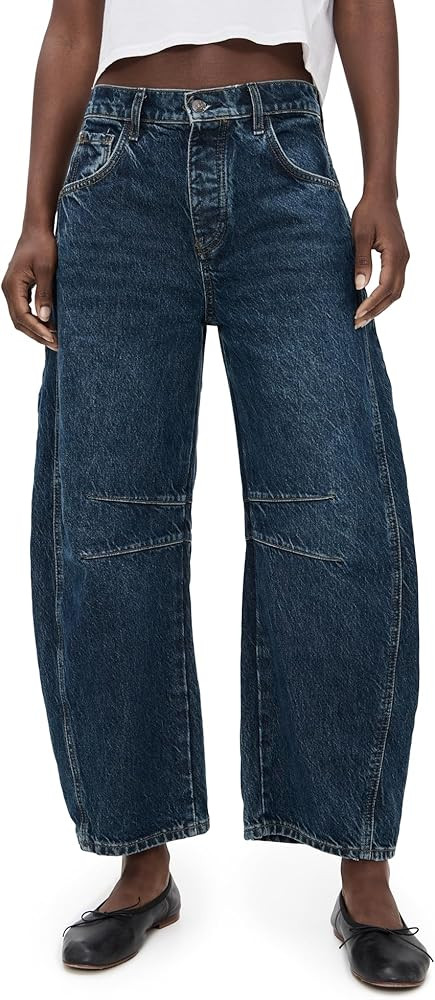 Free People Women's Good Luck Mid-Rise Barrel Jeans | Amazon (US)