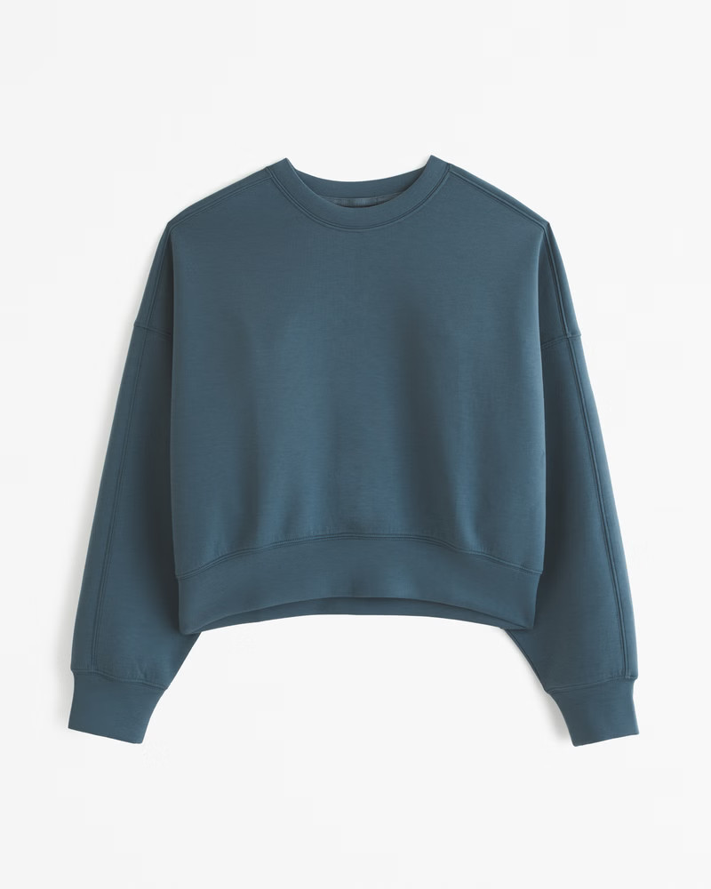 Abercrombie & Fitch Women's YPB neoKNIT Oversized Crew in Dark Teal - Size L | Abercrombie & Fitch (US)