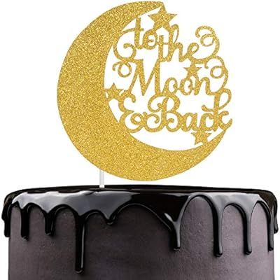 To The Moon And Back Wedding Cake Topper - Romantic Wedding Reception Supplies - Bridal Shower Go... | Amazon (US)