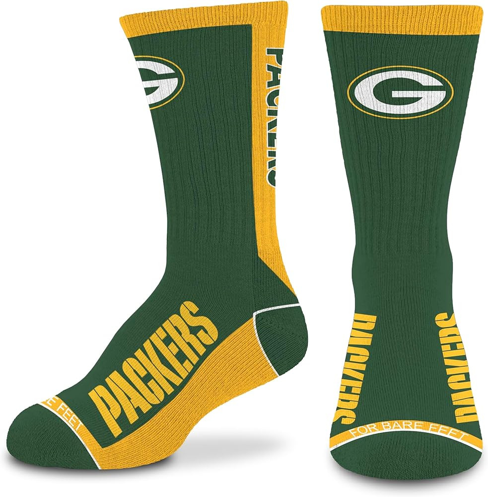 For Bare Feet NFL Unisex Kids Nfl Mvp Crew Sock Youth | Amazon (US)