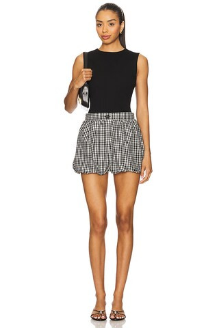 Lovers and Friends Carolina Romper in Black & Gingham from Revolve.com | Revolve Clothing (Global)