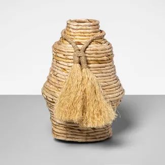 10" x 7.5" Decorative Woven Vase with Tassels Brown - Opalhouse™ | Target