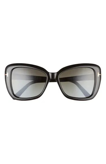 TOM FORD Maeve 55mm Gradient Butterfly Sunglasses in Shiny Black/Smoke at Nordstrom Rack | Nordstrom Rack