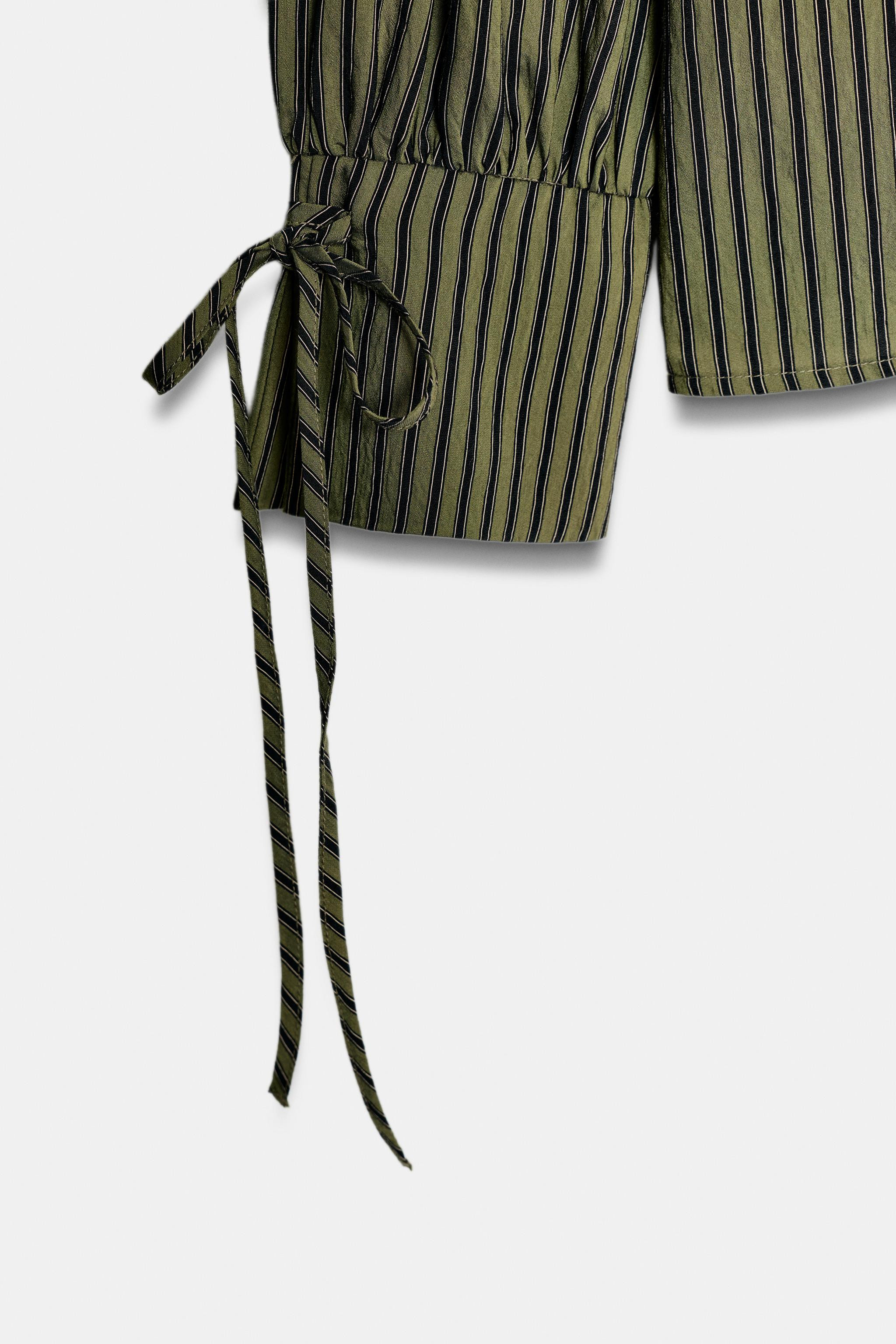 STRIPED SHIRT WITH BOWS | Zara US