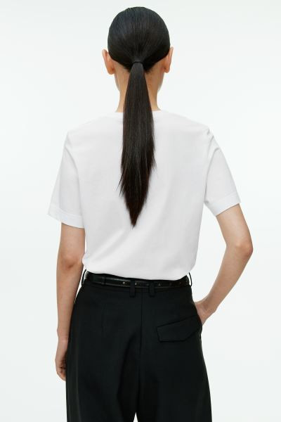 Crew-Neck T-shirt - White - Ladies | H&M GB | H&M (UK, MY, IN, SG, PH, TW, HK)