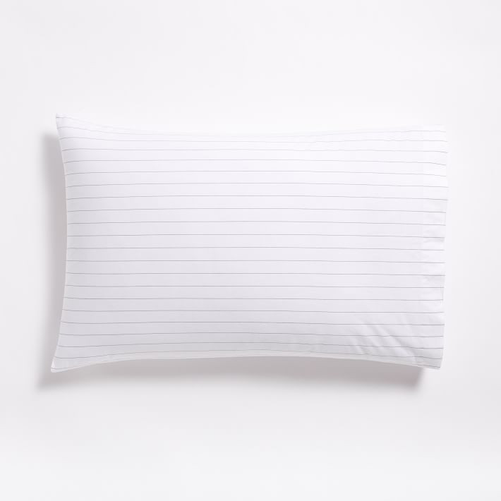 Organic Washed Cotton Percale Stripe Pillowcases (Set of 2) | West Elm (US)