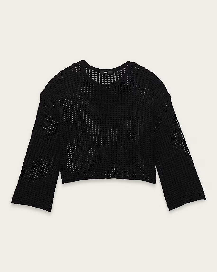 Mila Open Knit Crop Crew Sweater | Vans (US)