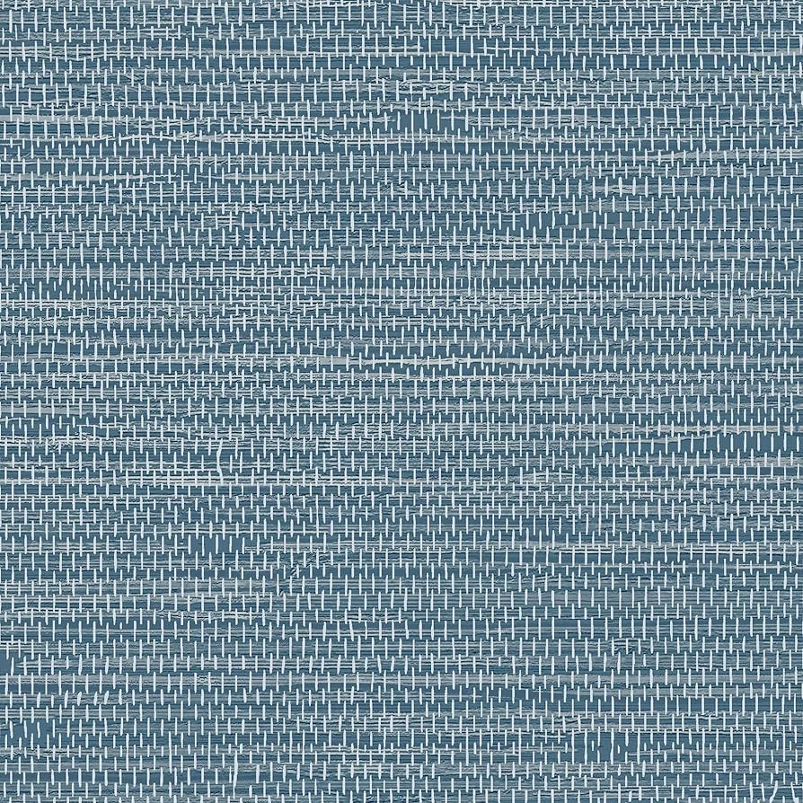 Grasscloth Wallpaper Peel and Stick Blue Grassweave Stick on Wallpaper Textured Self Adhesive Con... | Amazon (US)