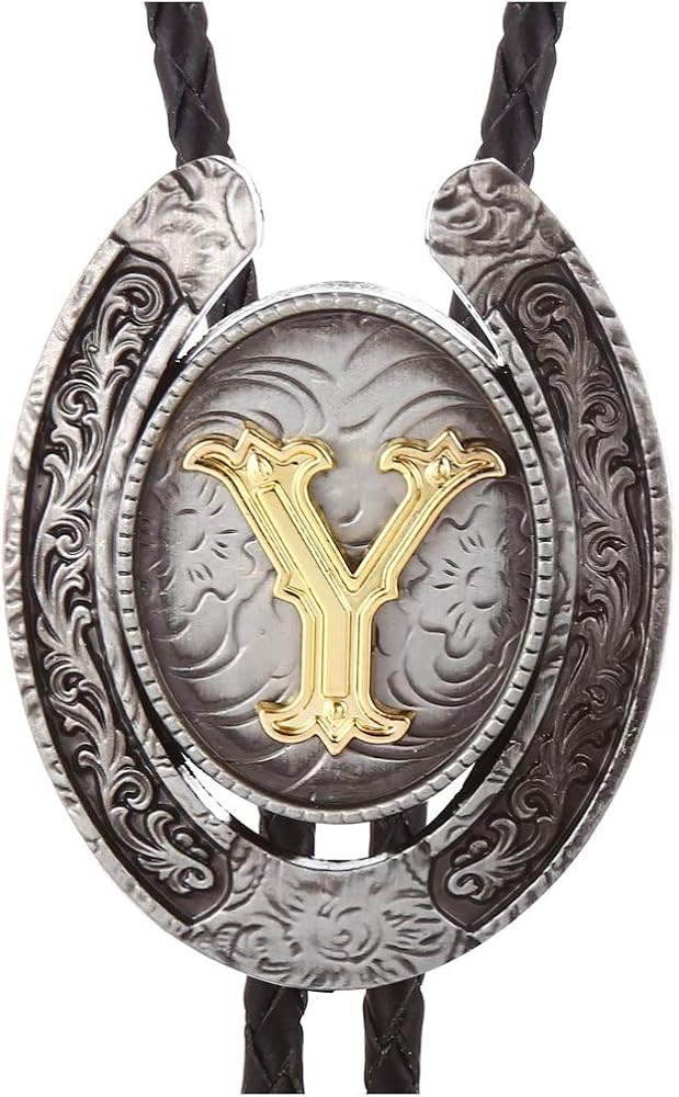 HUABOLA CALYN Vintage Bolo Tie for Men- Initial Letter ABCDMJR to Z Western Cowboy Bolo Tie for W... | Amazon (US)