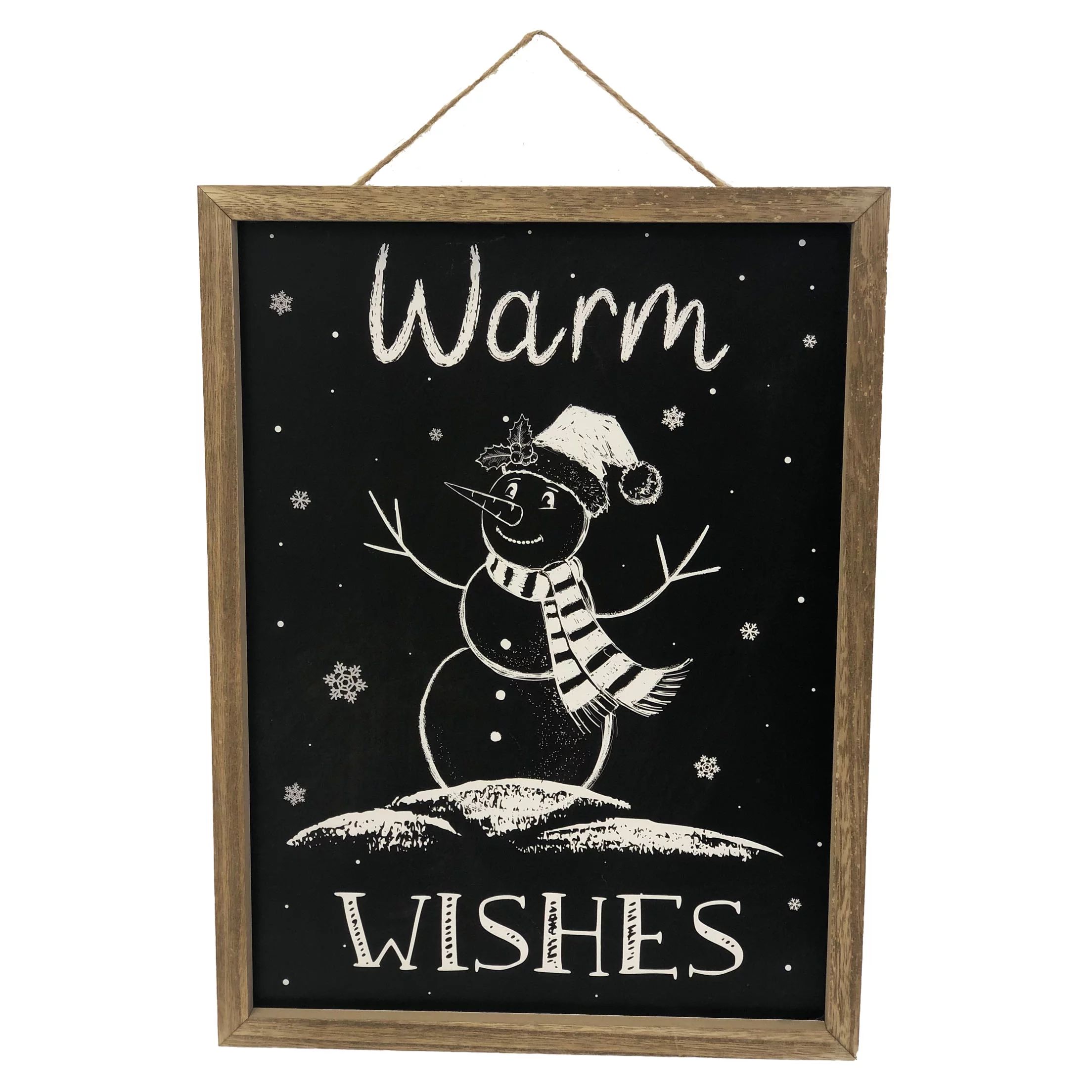 Holiday Time Black & White Snowman Hanging Sign Decoration, 15.75" - Walmart.com | Walmart (US)