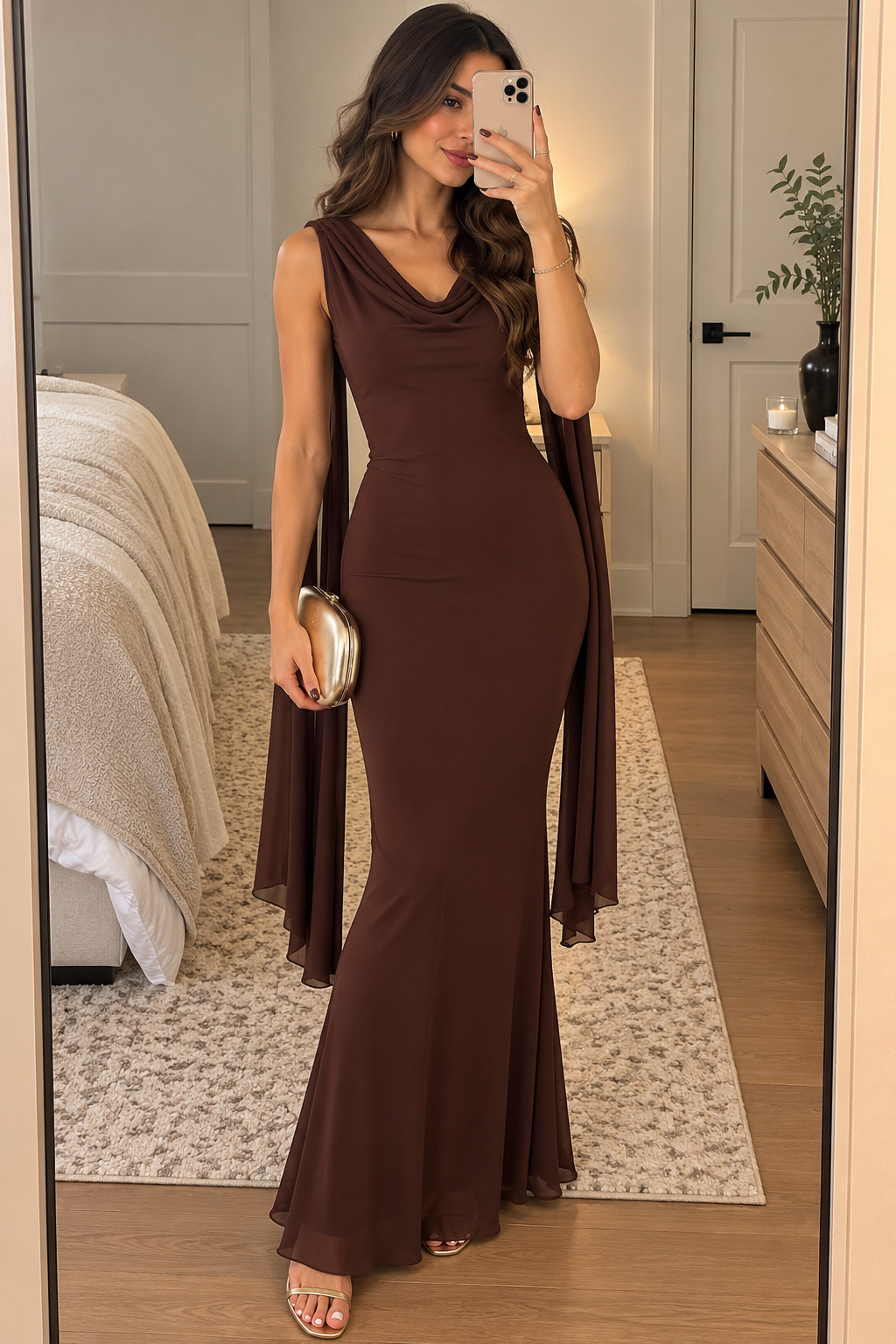 This chocolate brown maxi is the kind of dress I’d reach for all fall long. It feels dressy enough for a wedding but still has that effortless look I love. Add gold heels and you’re done. 🤎 #ChocolateBrownDress #AmazonMaxiDress #FallWeddingGuestLook #AmazonFashion #WeddingGuestOutfitIdeas #FallStyle #BrownMaxi #AutumnWeddingGuest 

 #LTKSeasonal #LTKSaleAlert #LTKWedding