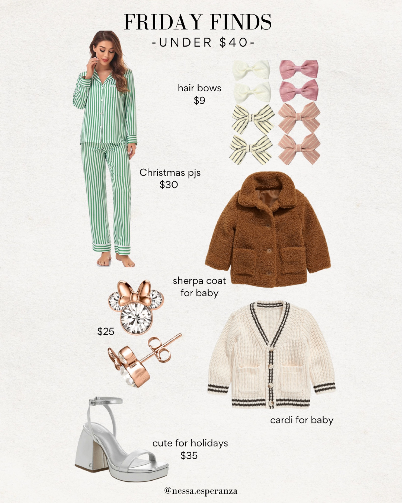 FRIDAY FINDS 12/2

Christmas pajamas, teddy coat, baby fashion, old navy finds, Christmas gifts, baby girl outfit, baby girl bows, holiday looks, metallic heels, gift ideas, macys sale 

#LTKHoliday #LTKsalealert #LTKkids