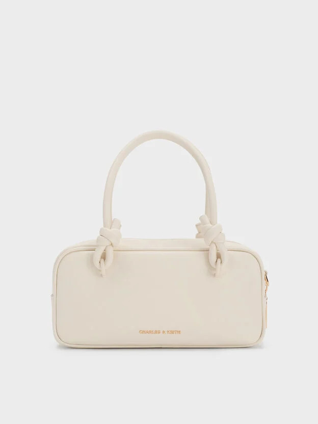 Cream Sammie Knotted-Handle Boxy Bag | CHARLES & KEITH | Charles & Keith US