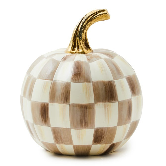 Mocha Check Mini Pumpkin | MacKenzie-Childs
