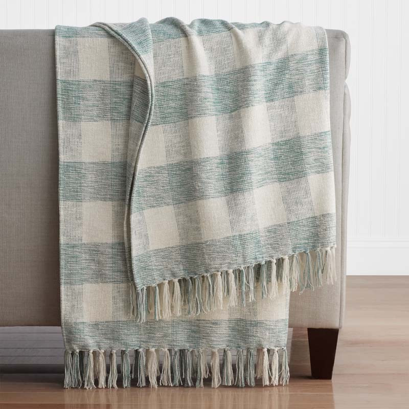 Textured Check Throw - Green | The Company Store