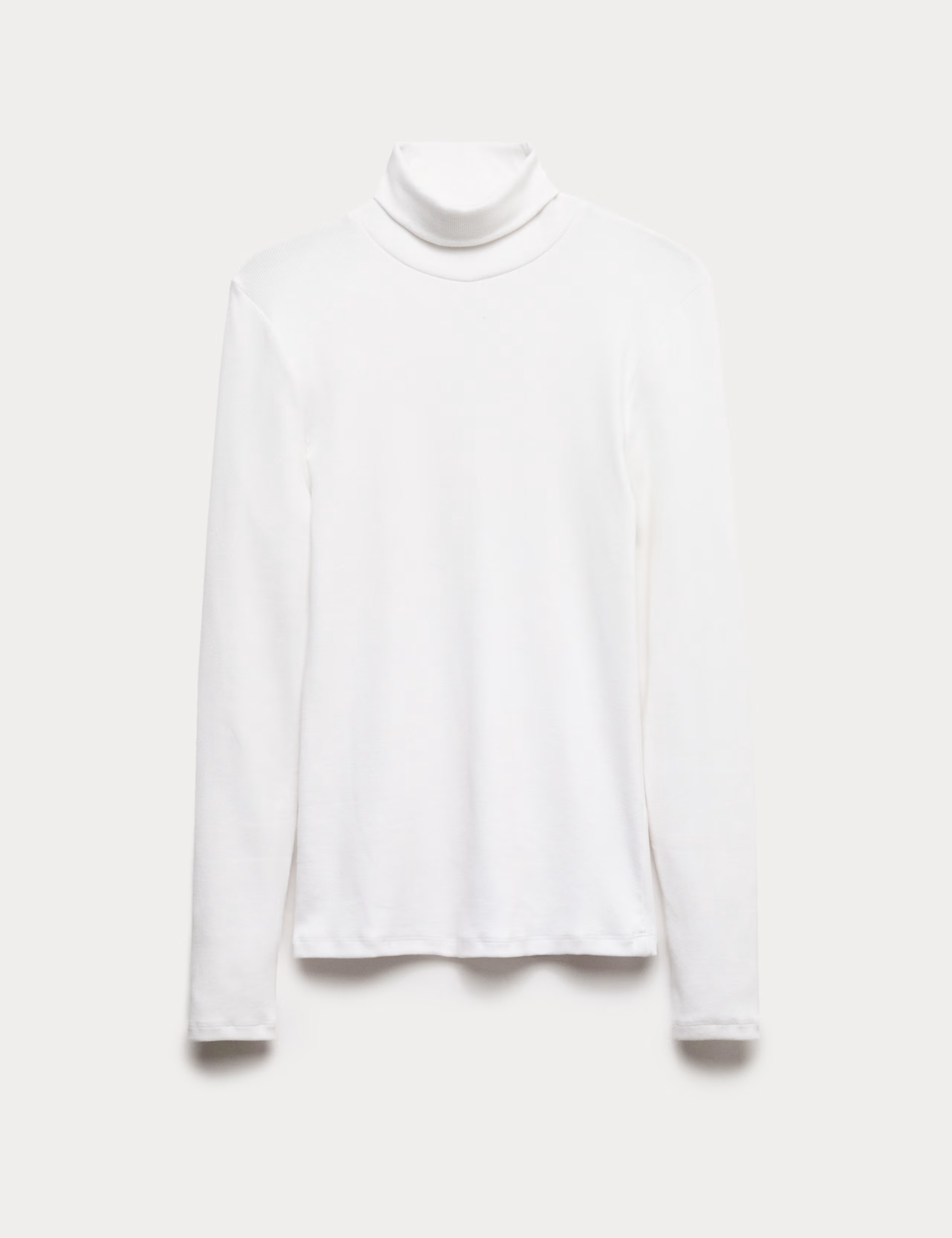 Cotton Rich Ribbed Funnel Neck Top | Marks & Spencer (UK)