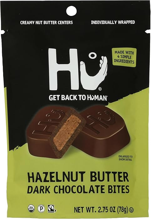 HU KITCHEN Organic Hazelnut Dark Chocolate Bites, 2.75 OZ | Amazon (US)