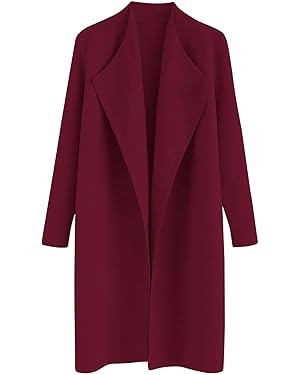 CHICWISH Women's Classy Open Front Knit Coat Cardigan Coatigan Light Jacket | Amazon (US)