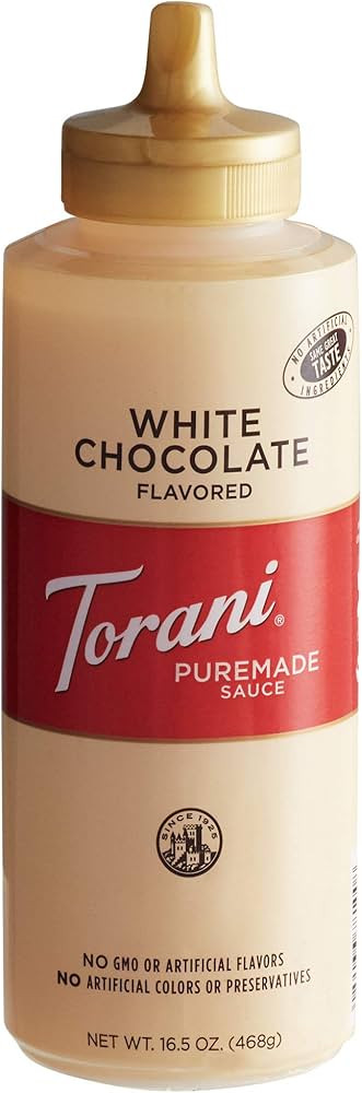 Torani Puremade Sauce, White Chocolate Flavor, Squeeze Bottle, GMO Free & Gluten Free, 16.5 Oz. 4... | Amazon (US)
