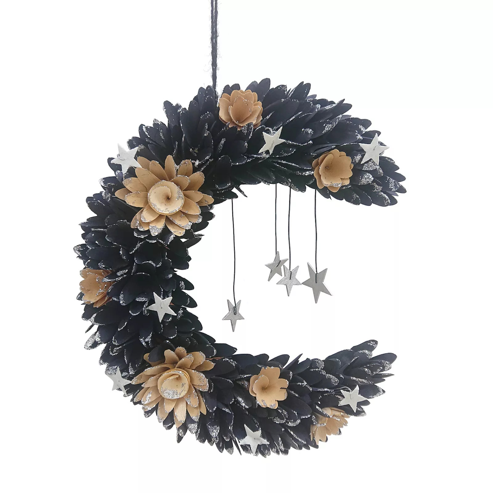 Celebrate Together™ Halloween Wood Curl Moon & Stars Artificial Wreath | Kohl's