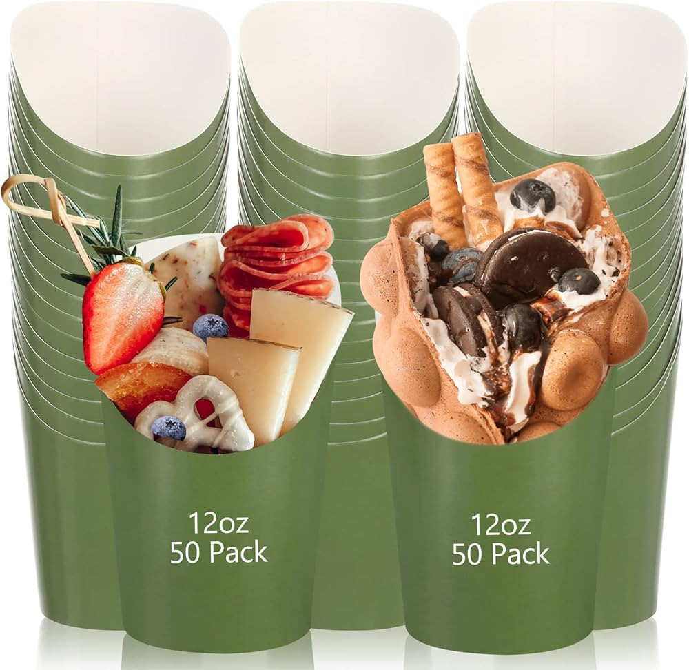 Sabary 50 Pcs Halloween Charcuterie Cups, 12 Oz Paper Snack Appetizer Cups, French Fry Holder Bro... | Amazon (US)