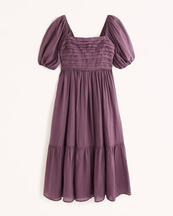 Emerson Floaty Puff Sleeve Midi Dress | Abercrombie & Fitch (US)