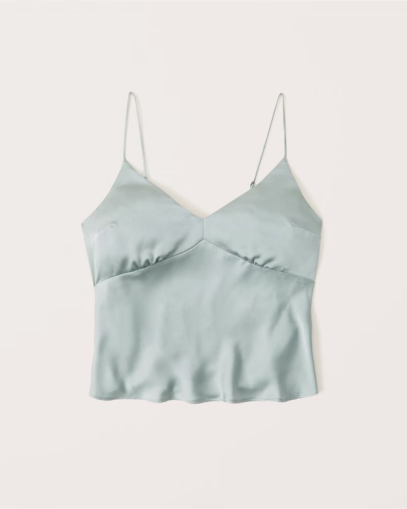 Women's Satin V-Neck Cami | Women's Tops | Abercrombie.com | Abercrombie & Fitch (US)