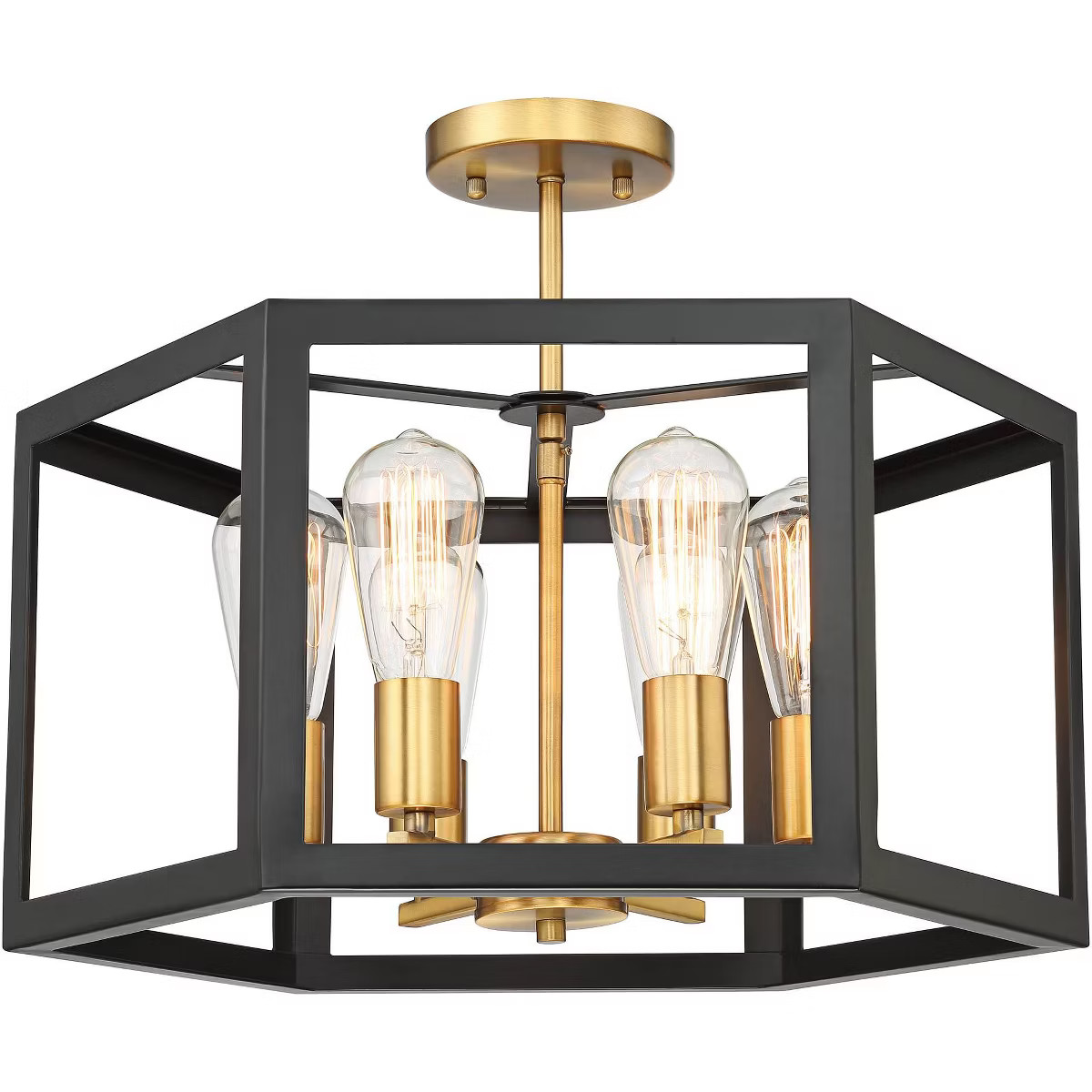 Possini Euro Design Beni Industrial Modern Farmhouse Ceiling Light Semi Flush Mount Fixture 20" W... | Target