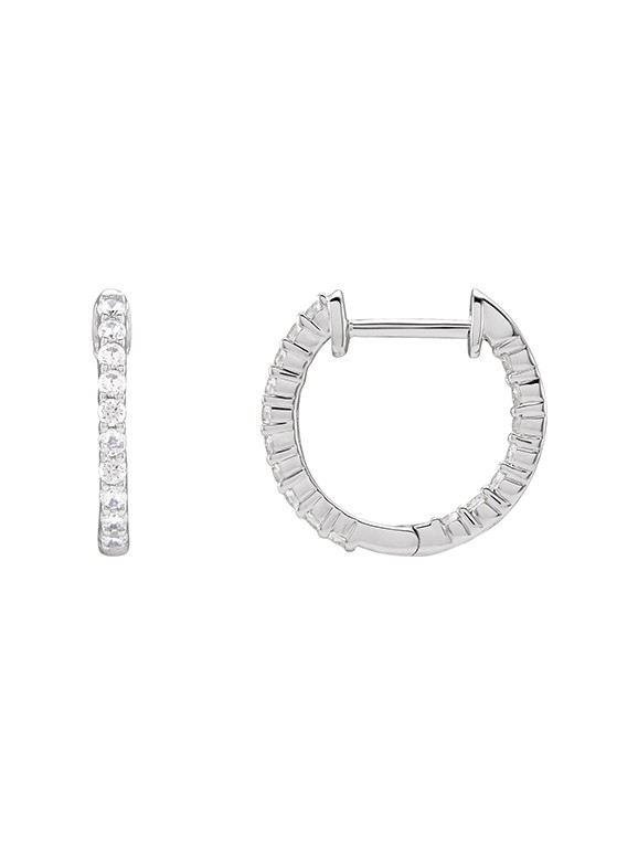 1/2 CTW Diamond Hoops - Lillian M. Collection | Lillian M. Collection