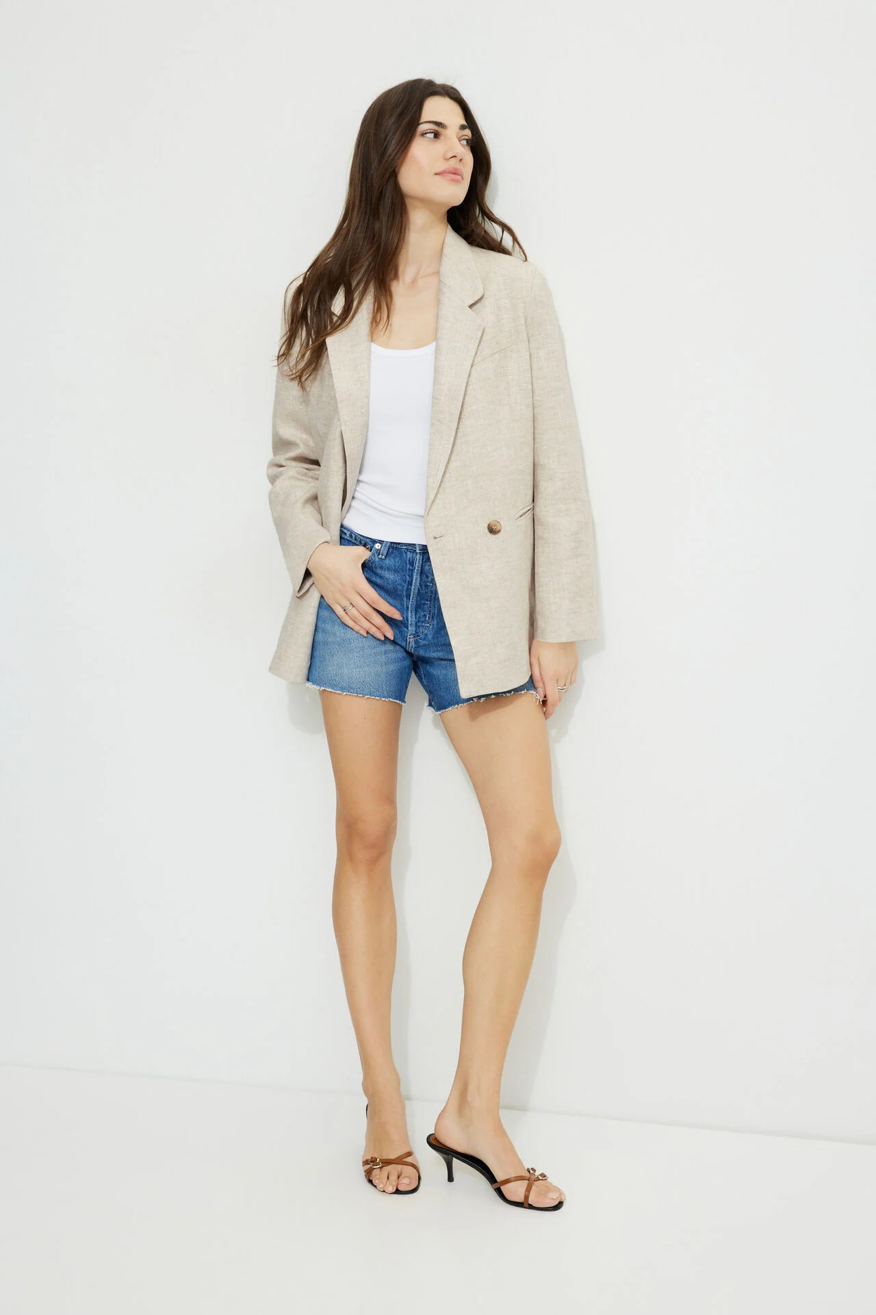 Noa Oversized Linen Blazer | Dynamite Clothing