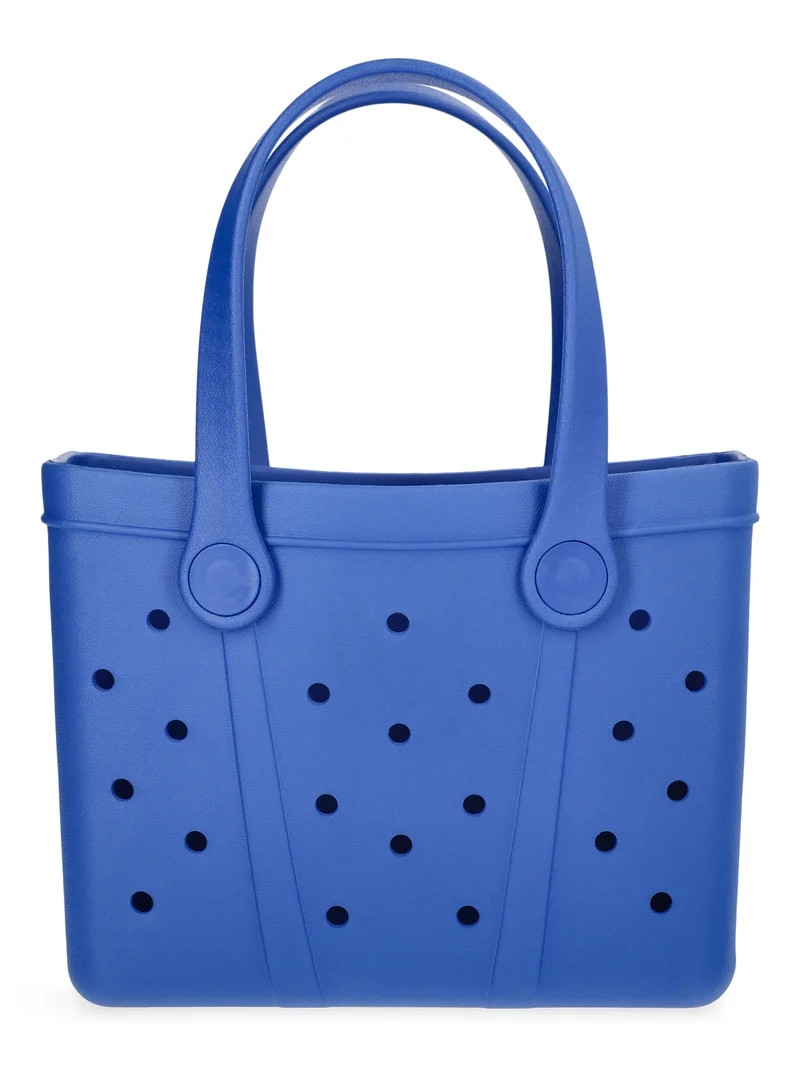 Time and Tru Women's Lightweight Mini Beach Tote Bag, Blue | Walmart (US)