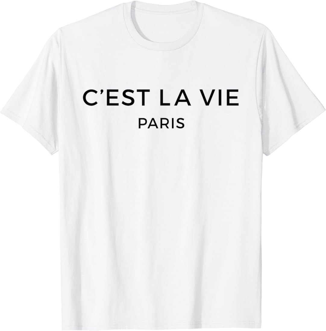 C'est La Vie - Camiseta de regalo para amantes franceses, Blanco, S | Amazon (US)