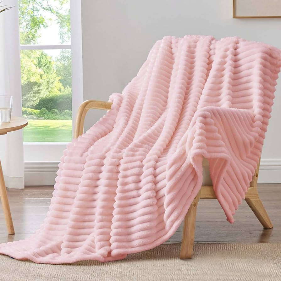BEDELITE Throw Blanket for Couch - 300GSM Soft & Warm Fluffy Pink Blanket, Decorative and Giftabl... | Amazon (US)